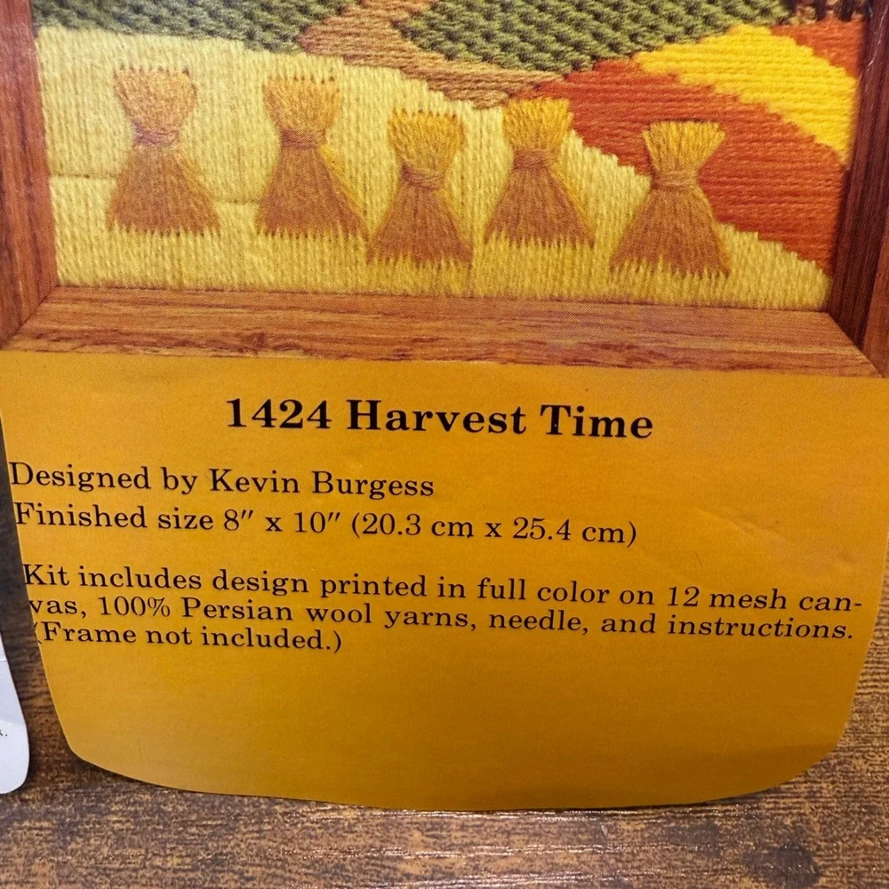 VTG '82 Creative Circle 1424 Harvest Time Needlepoint Kit Farmhouse Cottagecore - Picture 3 of 11